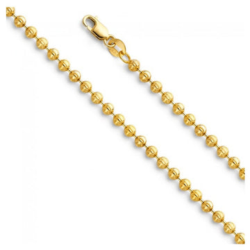 4MM 400 Moon Link Yellow Gold Chain .925 Sterling Silver Sizes 8"-30" Inches